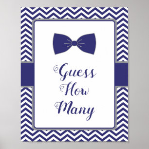 Poster Baby shower de Cravate Little Man Bow Devinez comb
