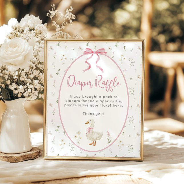 Poster Baby shower de fille au chapeau d'oie bête (Créateur téléchargé)