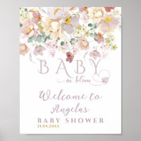 Baby shower de fille pourpre Fleur sauvage à fleur