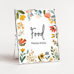 Poster Baby shower de Fleur sauvage clair botanique