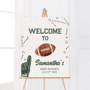 Poster Baby shower de football Bienvenue