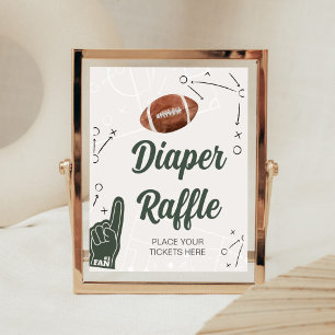Poster Baby shower de football Déchets Raffle
