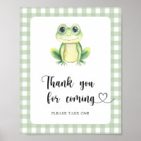 Baby shower de grenouille - Merci pour venir