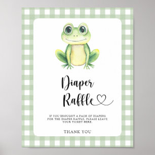 Poster baby shower de grenouille mignonne - tombola de co