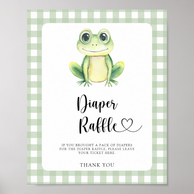 Poster baby shower de grenouille mignonne - tombola de co (Devant)
