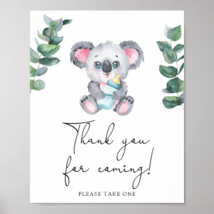 Poster Baby shower de Koala - Merci à venir