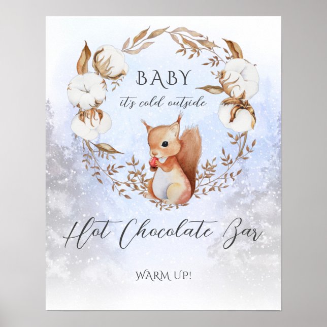 Poster Baby shower de la barre de chocolat chaud de Noël  (Devant)
