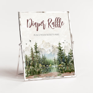 Poster Baby shower de la montagne de Woodland Raffin