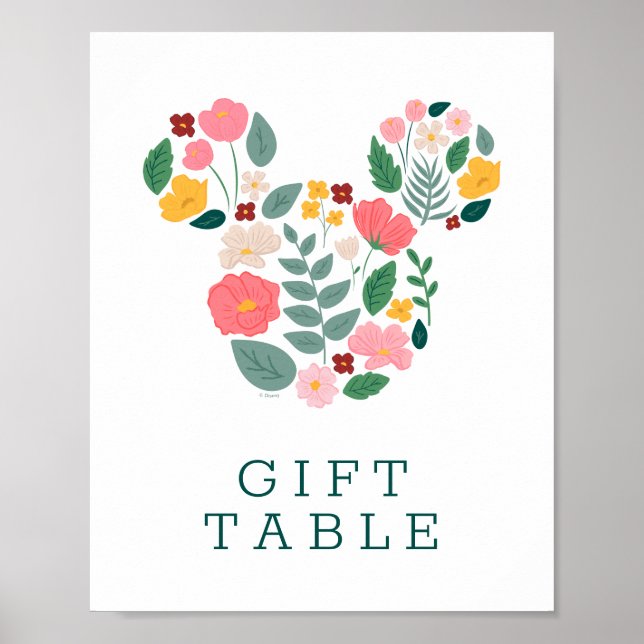 Poster Baby shower de la souris Floral Minnie (Devant)