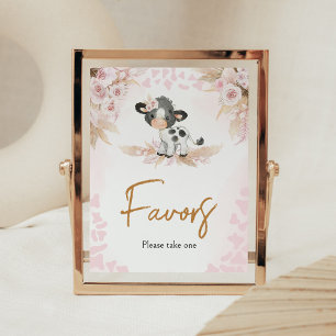 Poster Baby shower de la vache rose Saint Faveurs