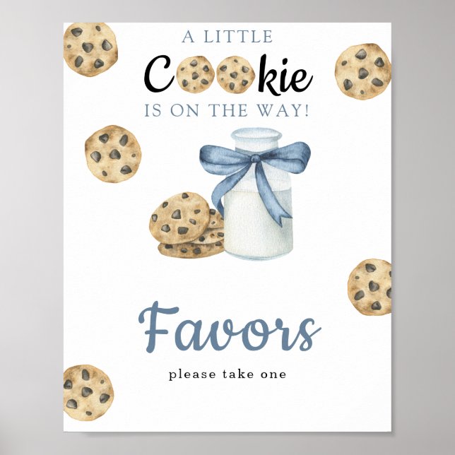 Poster Baby shower de lait d'aquarelle - Faveurs (Devant)