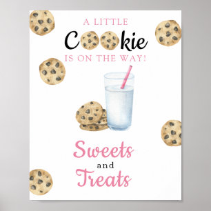 Poster Baby shower de lait Sucres et friandises