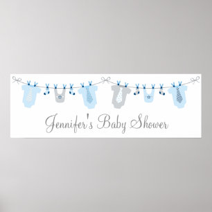 Poster Baby shower de linge de toilette pour bébé