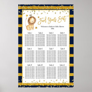 Poster Baby shower de Lion d'or de la Marine