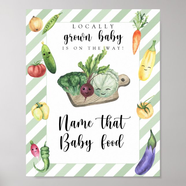 Poster baby shower de marché des agriculteurs - nom que b (Devant)