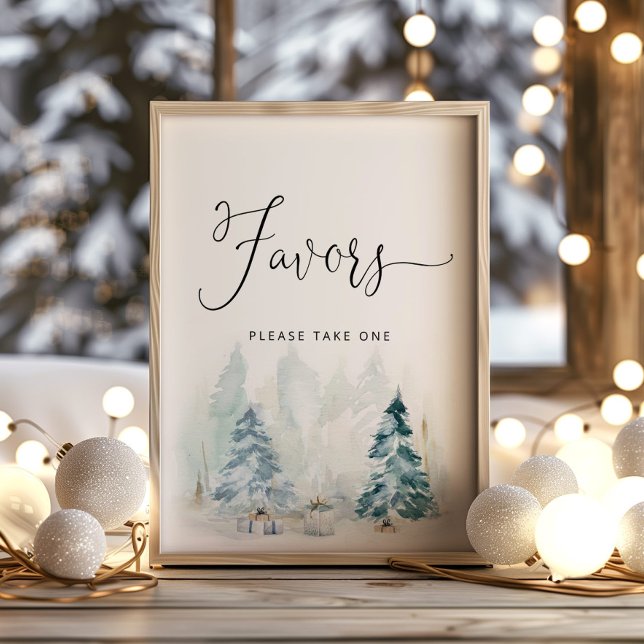 Poster Baby shower de Noël d'hiver Faveurs (Créateur téléchargé)