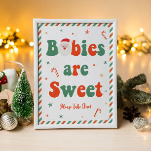 Poster Baby shower de Noël Les bébés sont des faveurs suc