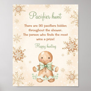 Poster Baby shower de pain d'épice Pacifique chasse jeu