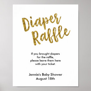 Poster Baby shower de Parties scintillant de  en or de ja