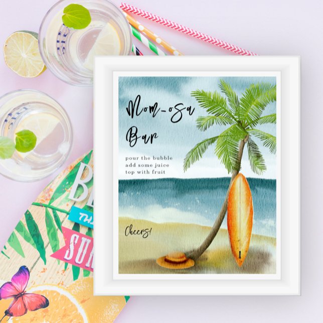 Poster baby shower de plage surf - bar maman-osa (Créateur téléchargé)