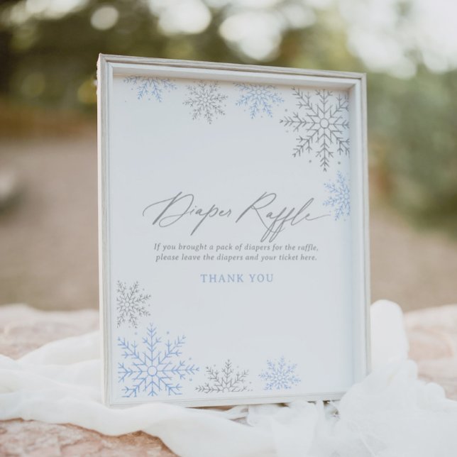 Poster Baby shower de plongée Blue Snowflake Signal (Créateur téléchargé)