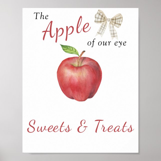 Poster Baby shower de pomme - Sucres et friandises (Devant)