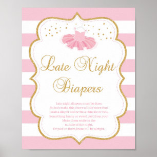 Poster Baby shower de robe Tutu en fin de nuit couches si