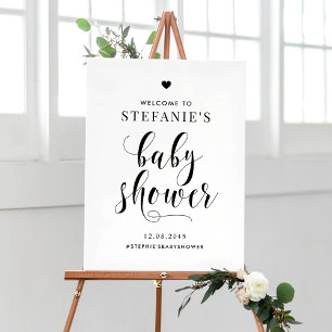 Poster Baby shower de script en gras noir