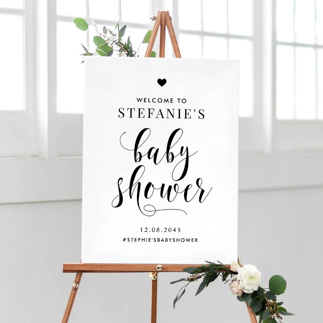 Poster Baby shower de script en gras noir (Créateur téléchargé)