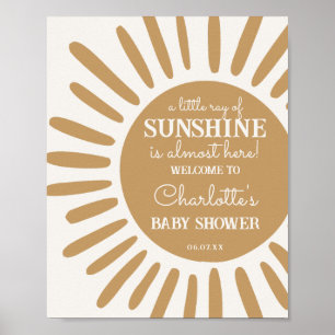 Poster baby shower de soleil signe de bienvenue