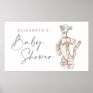 Poster Baby shower de tigre d'aquarelle