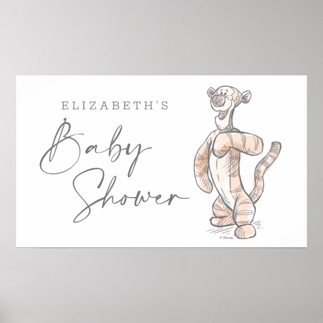 Poster Baby shower de tigre d'aquarelle (Devant)