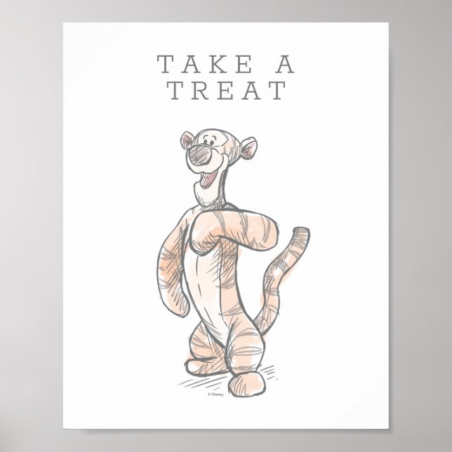 Poster Baby shower de tigre d'aquarelle prendre soin (Devant)