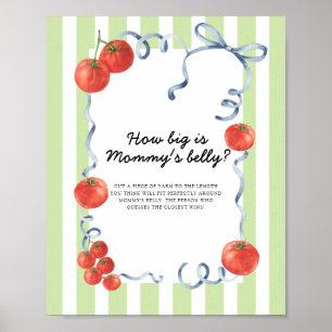 Poster Baby shower de tomate Quelle taille a le ventre de