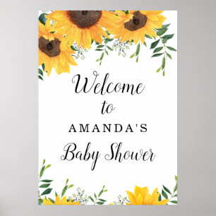 Poster Baby shower de tournesol Bienvenue