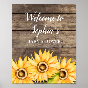 Poster Baby shower de tournesol Bienvenue