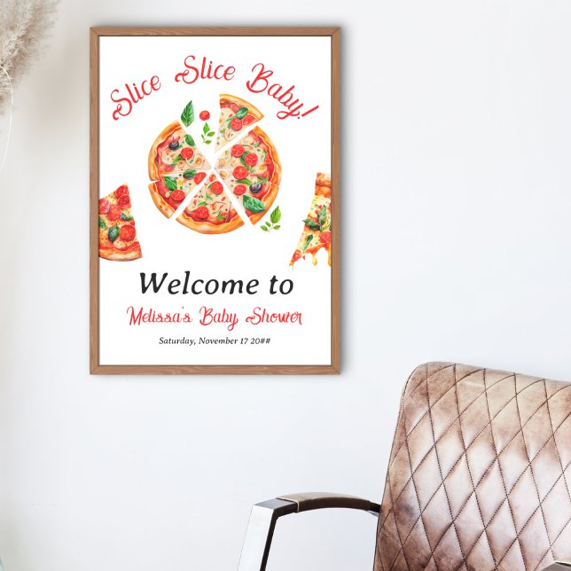 Poster Baby shower de tranche de pizza italienne moderne (Créateur téléchargé)