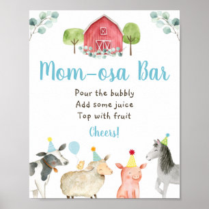 Poster Baby shower de verdure ferme - cloche mère-osa