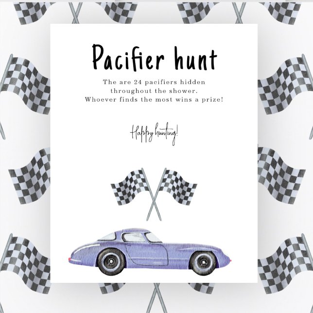 Poster Baby shower de voiture de course Jeu de chasse Pac (Créateur téléchargé)