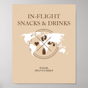 Poster Baby shower De Voyage Dans Le Panneau De Table D'A