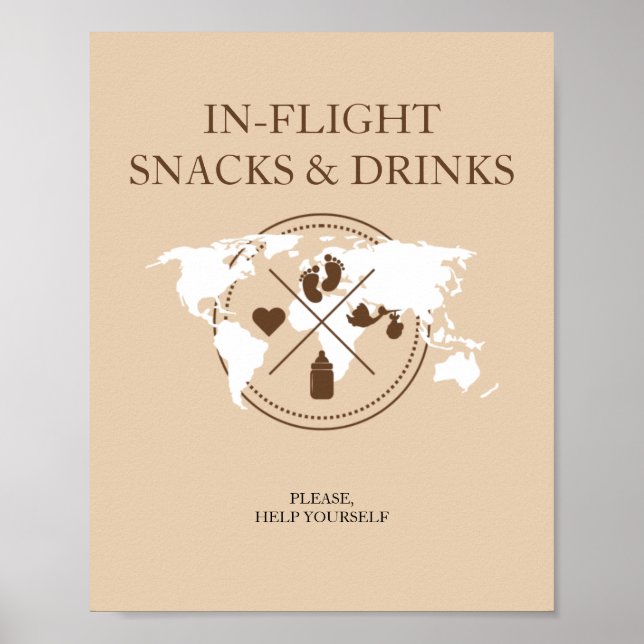 Poster Baby shower De Voyage Dans Le Panneau De Table D'A (Devant)