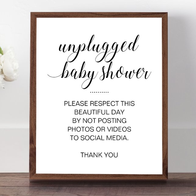 Poster Baby shower débranché Pas de panneau de médias soc (Créateur téléchargé)
