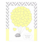 Baby shower d'éléphant gris jaune, blanc - Invité
