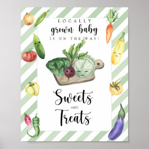 Poster baby shower des agriculteurs - bonbons et friandis