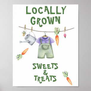 Poster baby shower des agriculteurs - bonbons et friandis