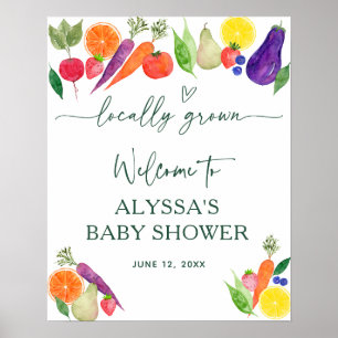 Poster Baby shower des fermiers cultivés localement Bienv