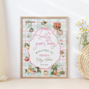 Poster Baby shower des fermiers cultivés localement Bienv