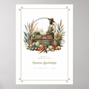 Poster Baby shower des fermiers personnalisés Bienvenue