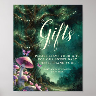 Poster Baby shower des signes Cadeaux de champignons de f