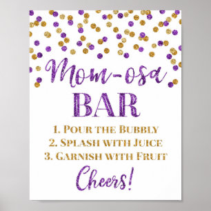 Poster Baby shower des signes de la barre Maman-osa Confe